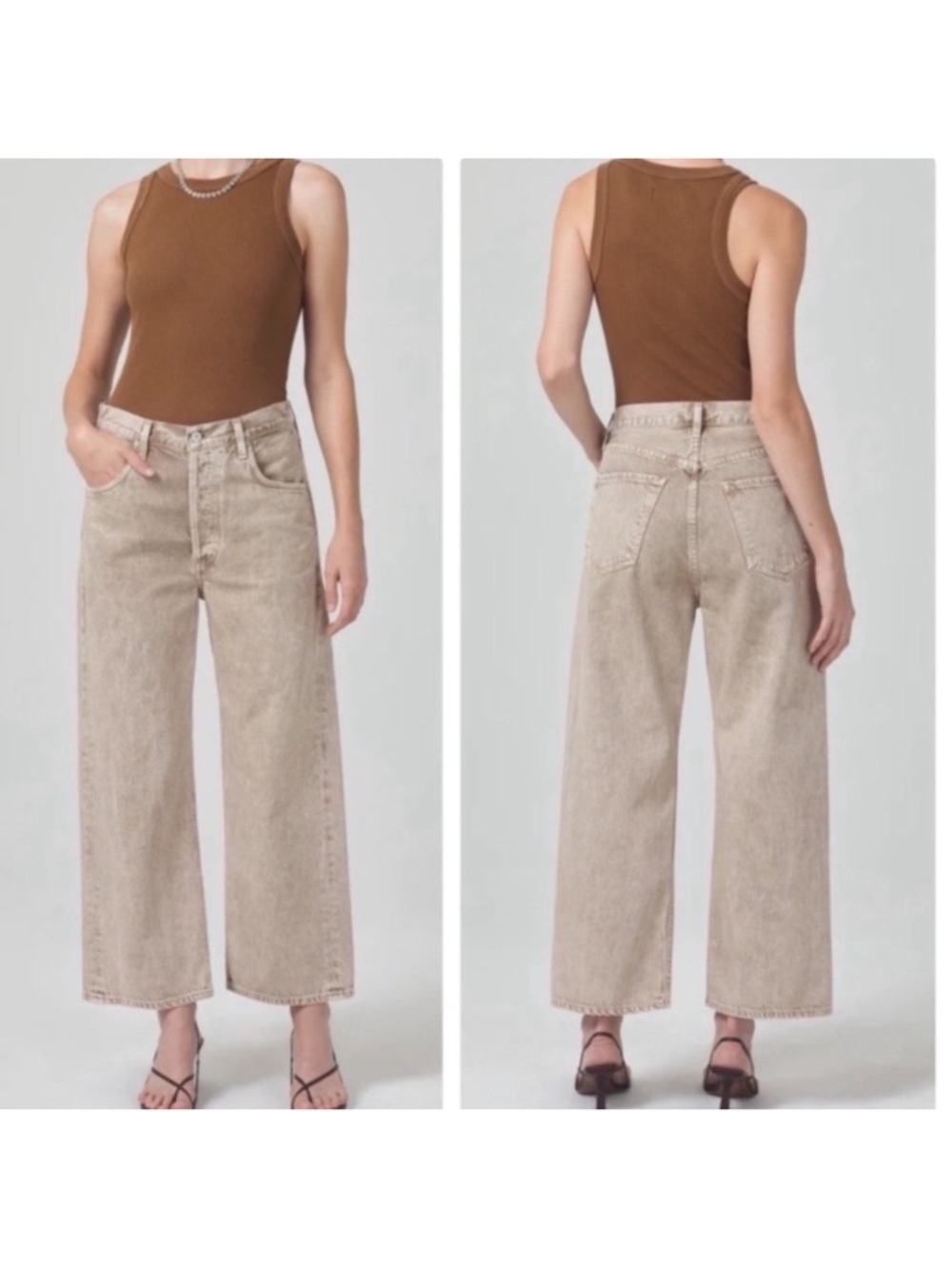 Citizens of Humanity high rise Gaucho Jean in Beige Tan wash size 26